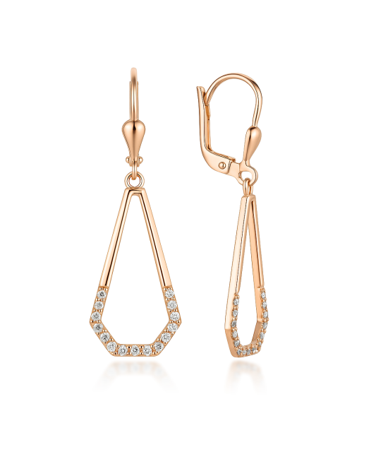 Kuldkõrvarõngad tsirkoonidega