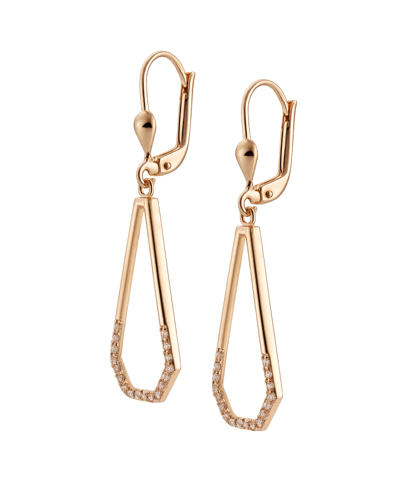 Kuldkõrvarõngad tsirkoonidega