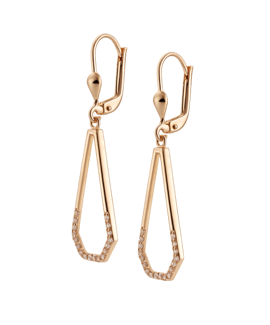 Kuldkõrvarõngad tsirkoonidega