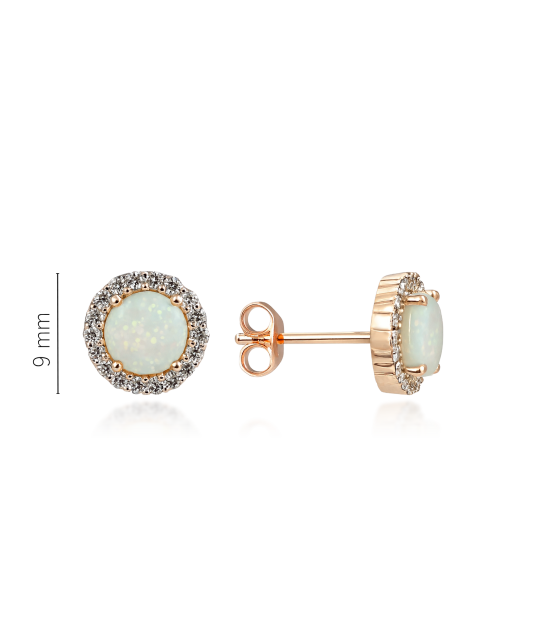 Kuldkõrvarõngad opaaliga ja tsirkoonidega