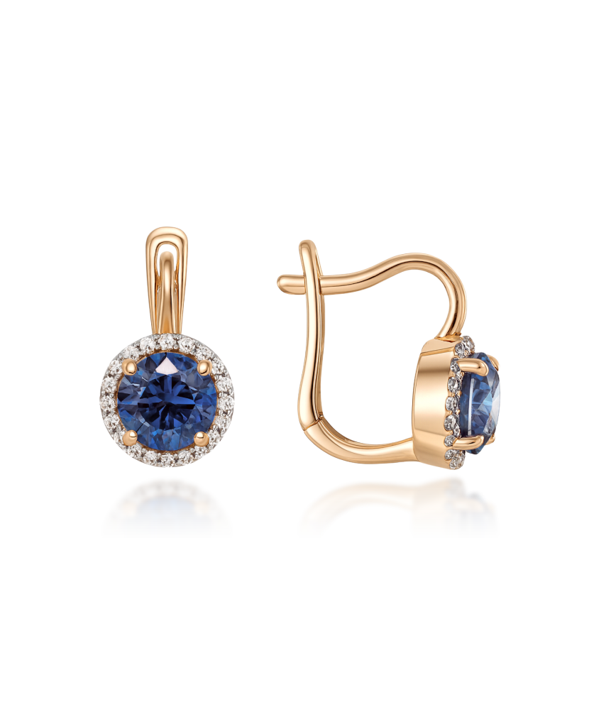 Kuldkõrvarõngad tsirkoonidega