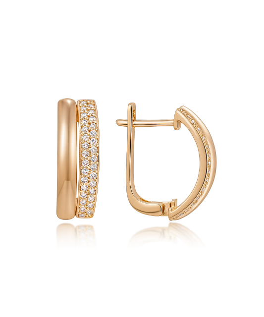 Золотые серьги с цирконами