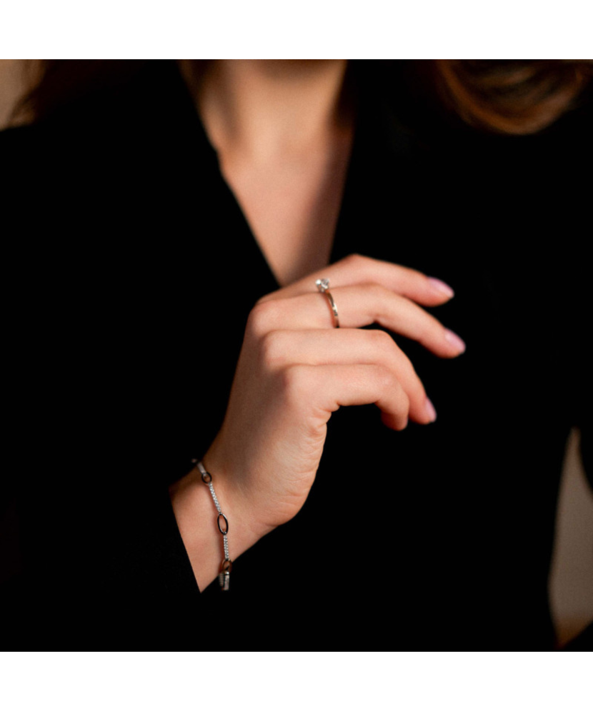 Hõbekäevõru tsirkoonidega kullatud