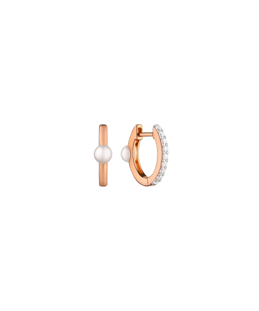 Серьги из позолоченного серебра с жемчугом и цирконами