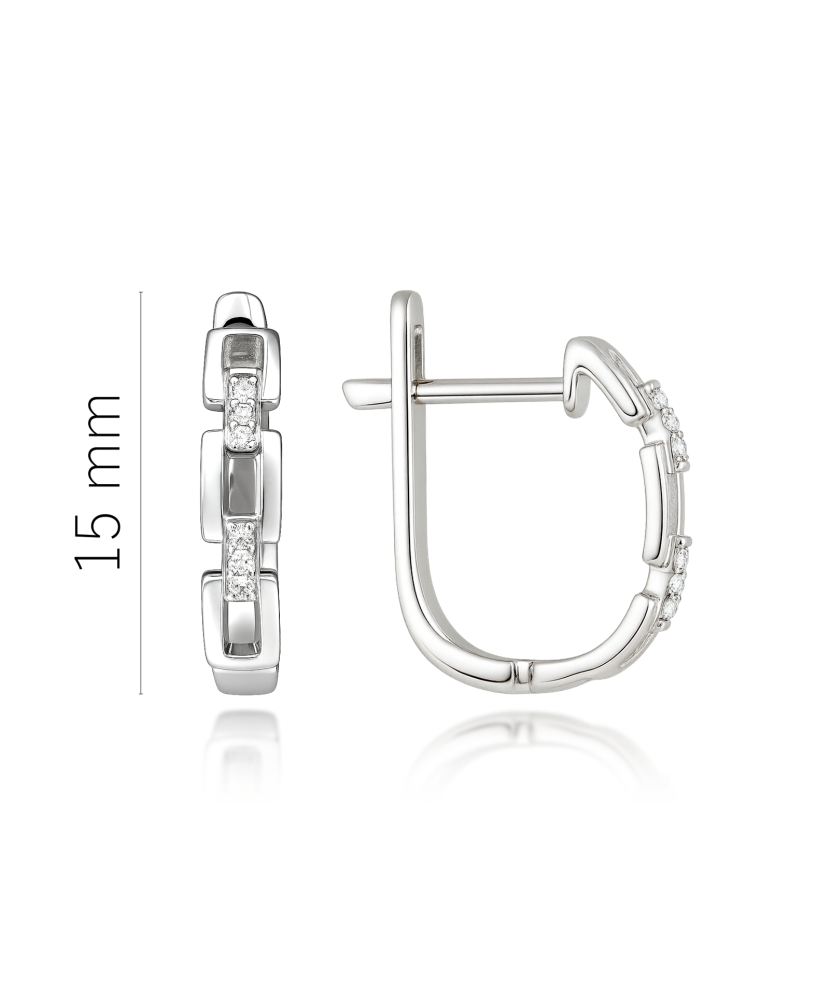 Valgest kullast kõrvarõngad teemantidega