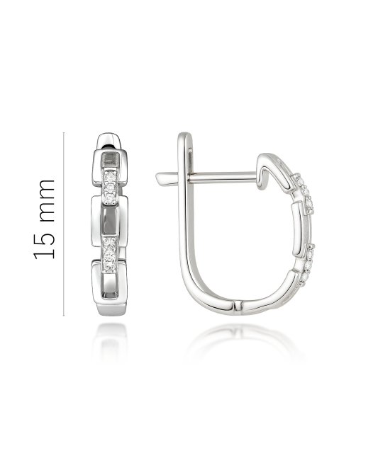 Valgest kullast kõrvarõngad teemantidega