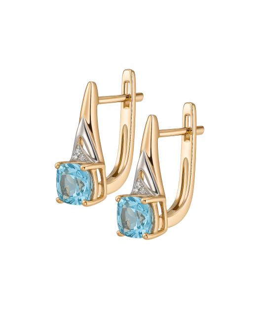 Kullakõrvarõngad topaaside ja teemantidega