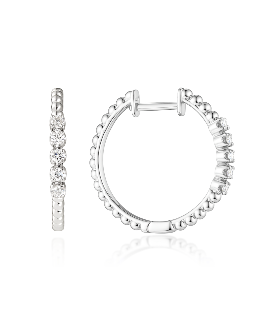 Valgest kullast kõrvarõngad teemantidega