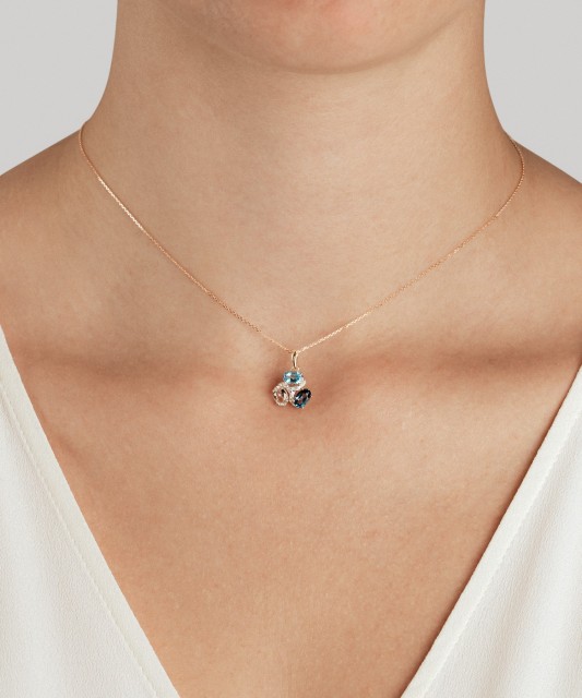 Kollase kulla ripats Londoni topaaside, topaaside ja teemantidega