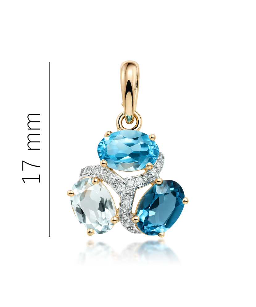 Подвеска из желтого золота с лондонскими топазами, топазами и бриллиантами