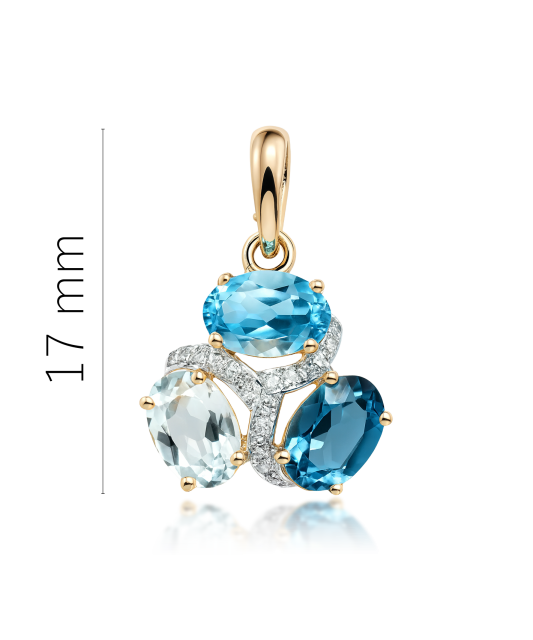 Kollase kulla ripats Londoni topaaside, topaaside ja teemantidega