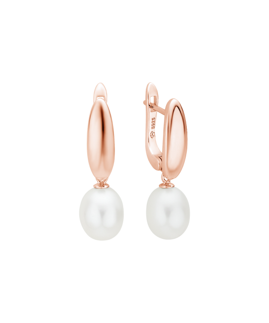 Kullatud hõbekõrvarõngad pärlitega