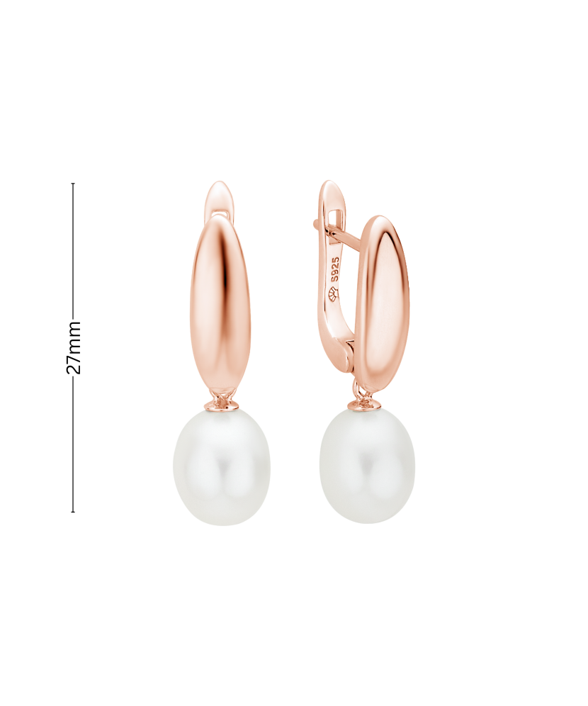 Kullatud hõbekõrvarõngad pärlitega