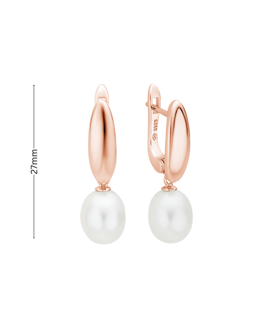 Kullatud hõbekõrvarõngad pärlitega