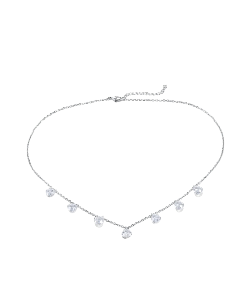 Серебряная цепочка с подвеской из циркона