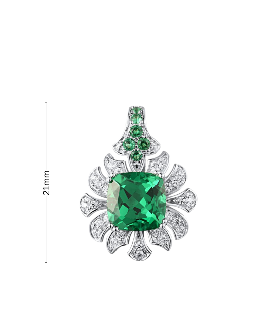 Подвеска из серебра со шпинелями и фианитами