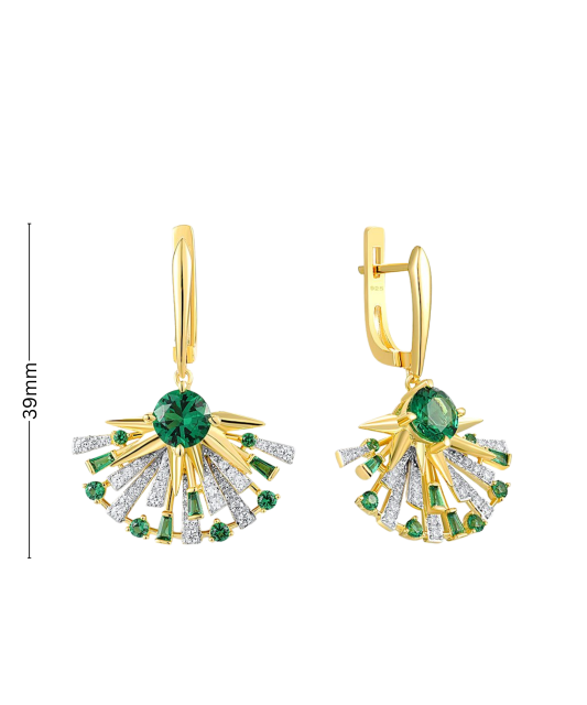 Kullatud Hõbedast kõrvarõngad tsirkoonide ja spinellidega