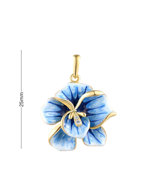 Kullatud hõbedast ripats tsirkoonidega ja emailiga