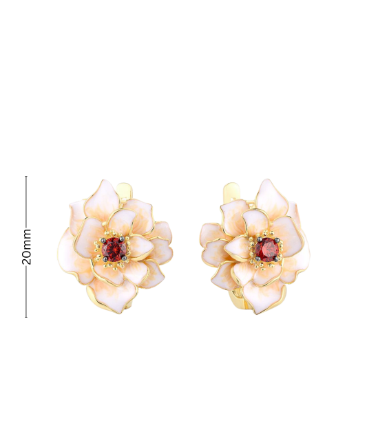 Kullatud Hõbedast kõrvarõngad tsirkoonide ja emailiga