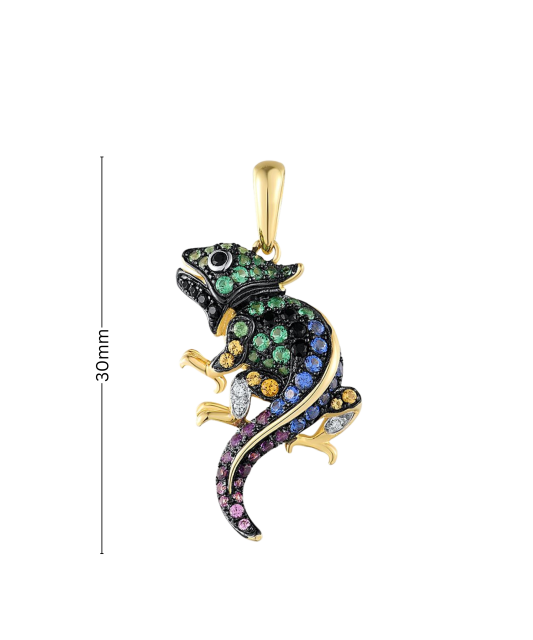 Kullatud hõbedast ripats tsirkoonidega ja spinellid