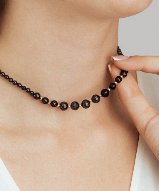 Колье с ониксом и золотом