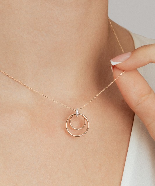 Kuldkett tsirkoonist ripatsiga Goldinga VXXFFOR6N206600-V-WR-FCZ