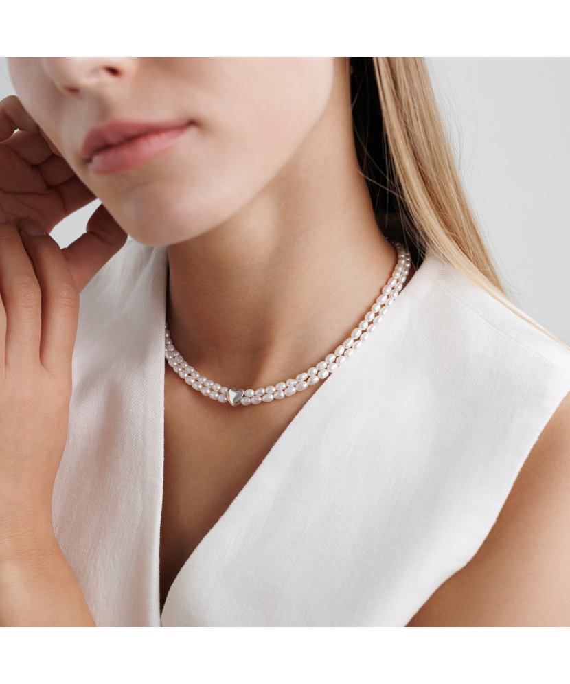 Жемчужное ожерелье/колье с серебром