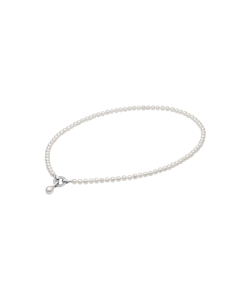 Колье из серебра с жемчугом и подвеска из циркония