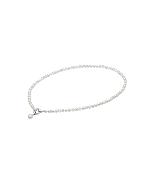 Колье из серебра с жемчугом и подвеска из циркония