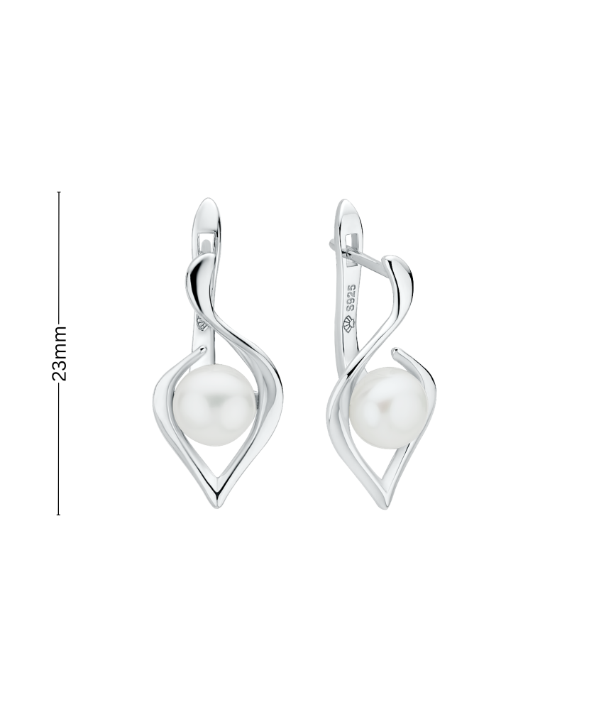 Серьги из серебра с жемчугом