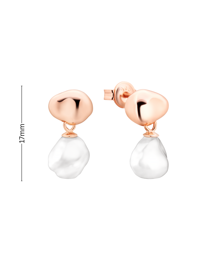 Позолоченные серьги из серебра с жемчугом