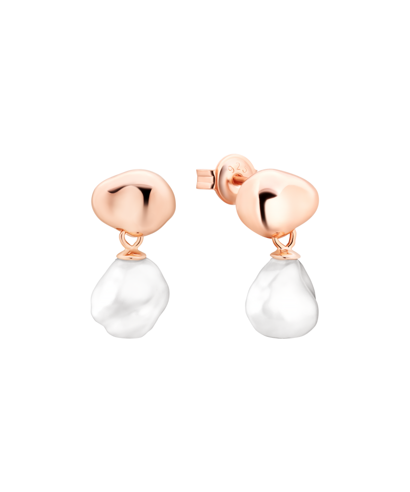 Позолоченные серьги из серебра с жемчугом