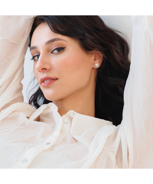 Hõbekõrvarõngad pärlite ja tsirkoonidega