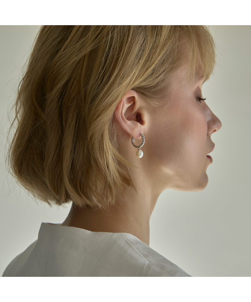 Серьги из серебра с жемчугом