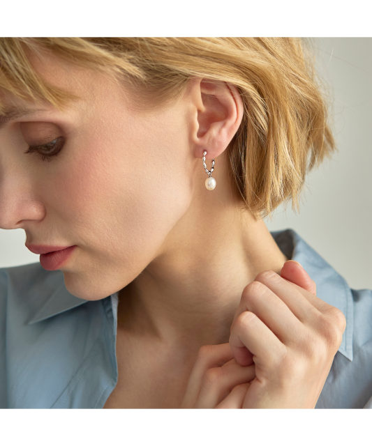 Hõbekõrvarõngad pärlitega