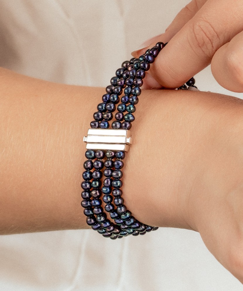 Жемчужный браслет с серебром