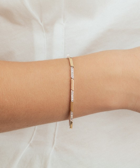 Hõbekäevõru tsirkoonidega kullatud