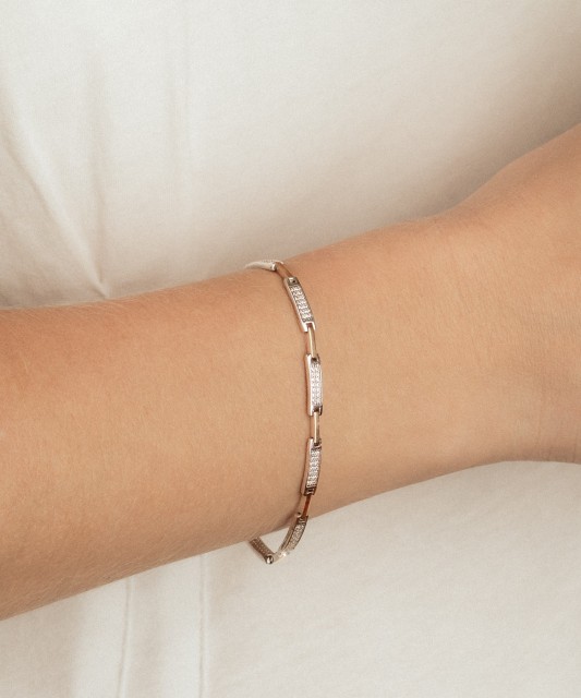 Браслет из позолоченного серебра с цирконами