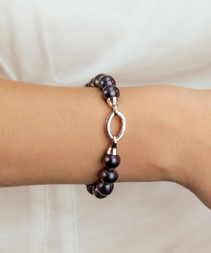 Браслет из серебра с пресноводным жемчугом