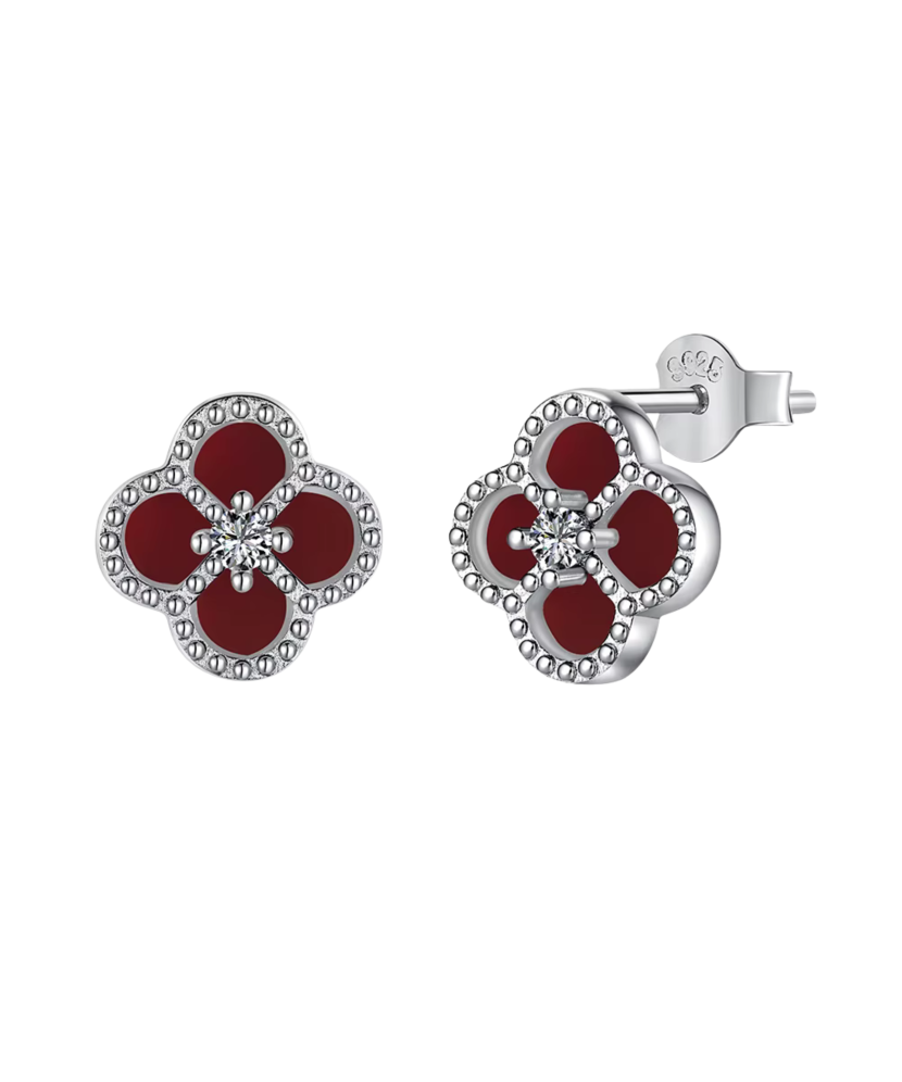 Hõbedast kõrvarõngad oonüksi ja tsirkoonidega