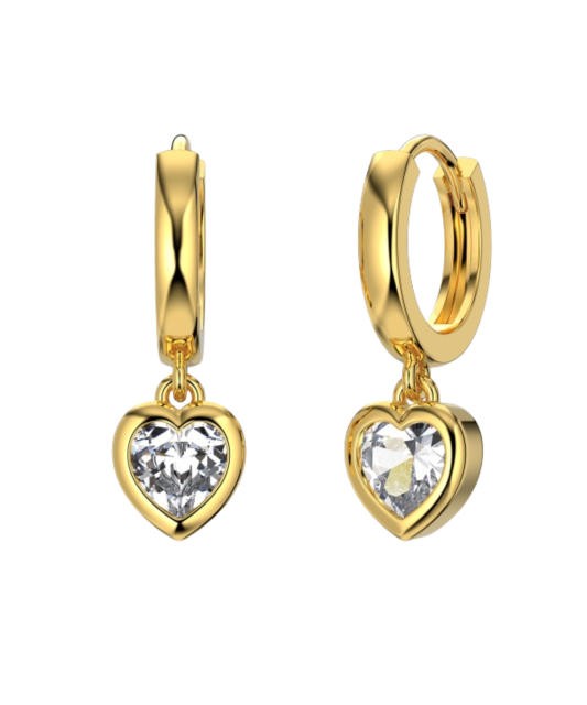 Kullatud hõbekõrvarõngad tsirkoonidega