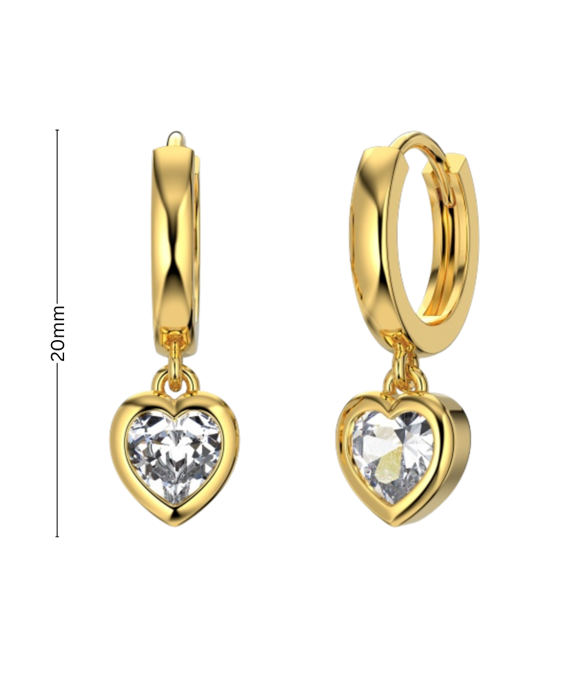 Kullatud hõbekõrvarõngad tsirkoonidega