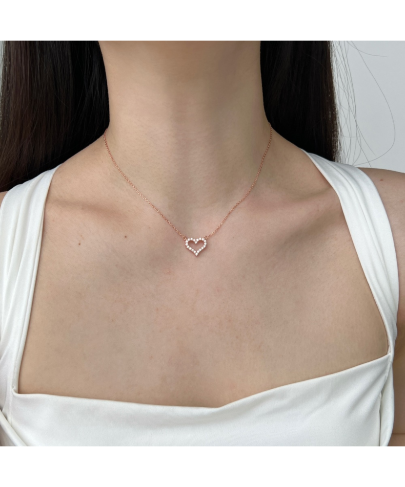 Kullatud hõbedane kett ripatsiga "Süda"