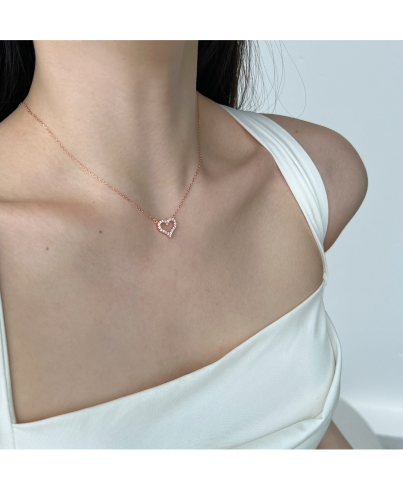 Kullatud hõbedane kett ripatsiga "Süda"