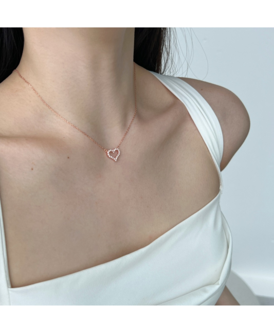 Kullatud hõbedane kett ripatsiga "Süda"