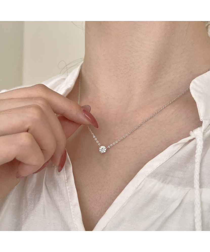 Hõbekett tsirkoonist ripatsiga