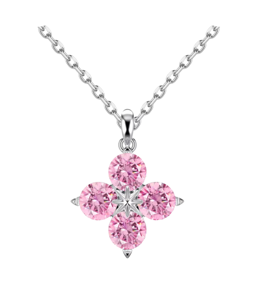 Серебряная цепочка с подвеской из циркона