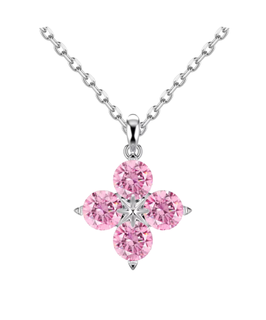 Серебряная цепочка с подвеской из циркона