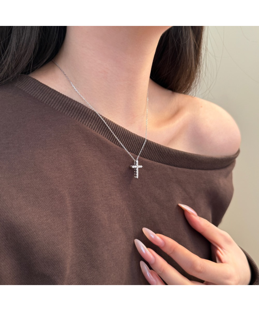 Hõbekett tsirkoonist ripatsiga