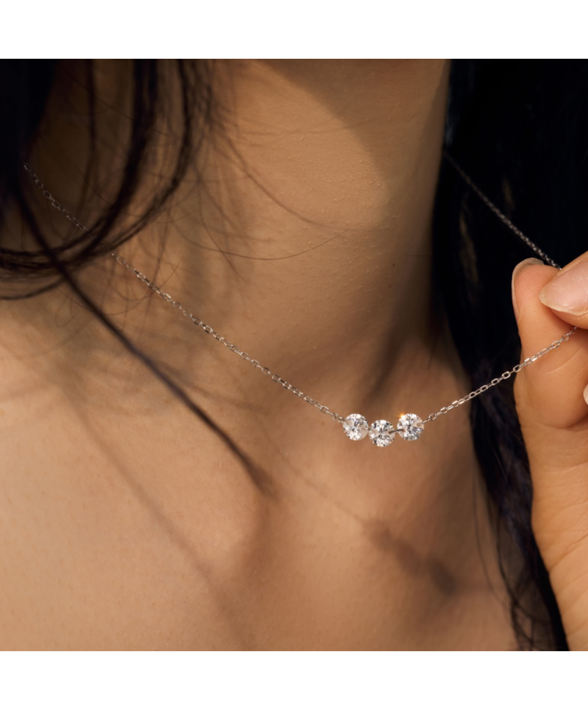 Hõbekett tsirkoonist ripatsiga